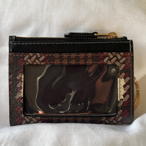 Coach Mini Skinny ID Case With Brushed Plaid Print - Picture 2 of 6